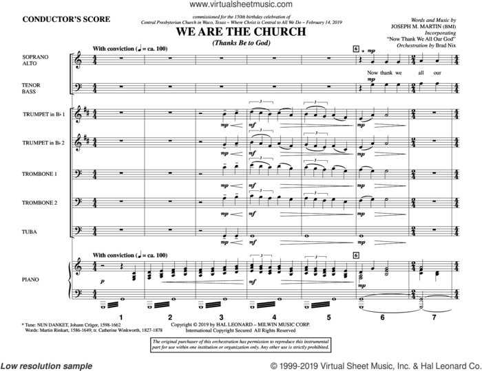 We Are the Church (Thanks Be to God) (COMPLETE) sheet music for orchestra/band by Joseph M. Martin, intermediate skill level
