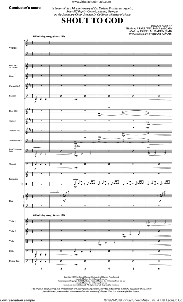 Shout to God (COMPLETE) sheet music for orchestra/band by Joseph M. Martin, J. Paul Williams and J. Paul Williams and Joseph M. Martin, intermediate skill level