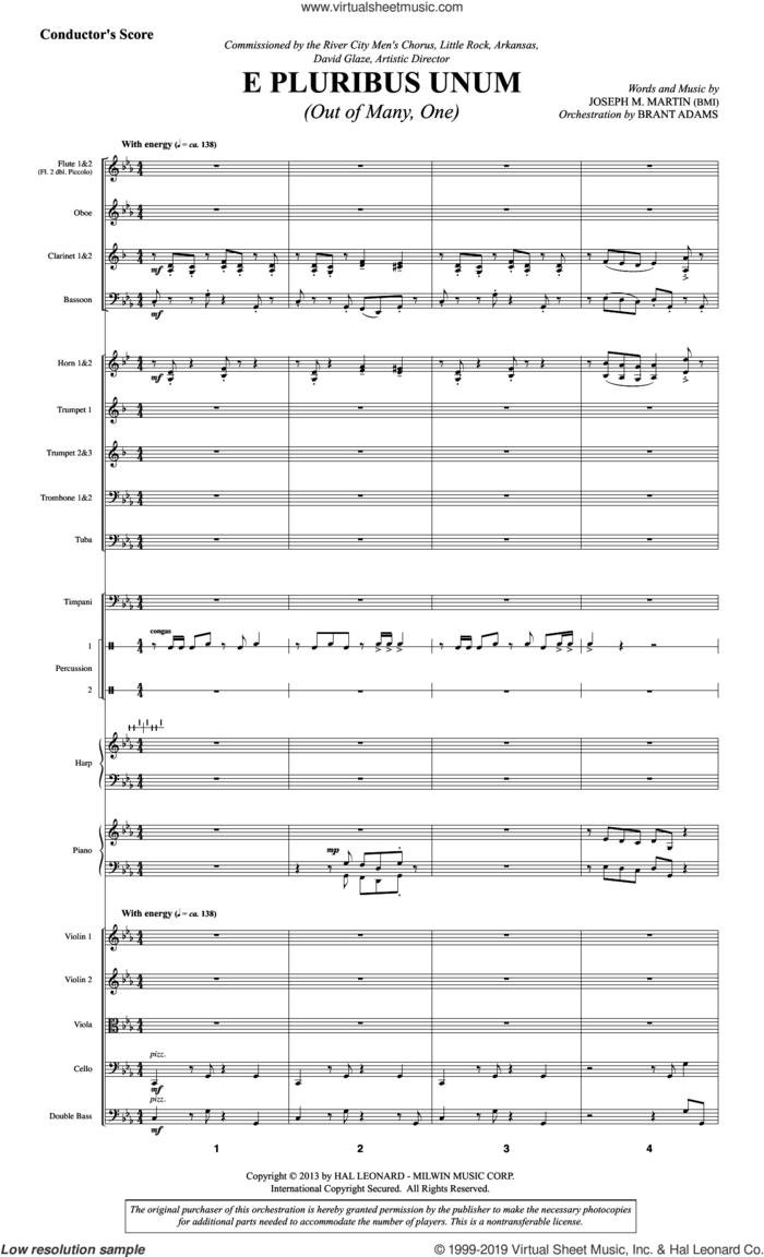 E Pluribus Unum (COMPLETE) sheet music for orchestra/band by Joseph M. Martin and Joseph  M. Martin, intermediate skill level