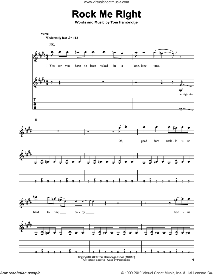 Rock Me Right sheet music for guitar (tablature, play-along) by Susan Tedeschi and Tom Hambridge, intermediate skill level