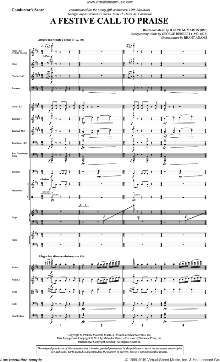 A Festive Call to Praise (COMPLETE) sheet music for orchestra/band by Joseph M. Martin and George Herbert, intermediate skill level