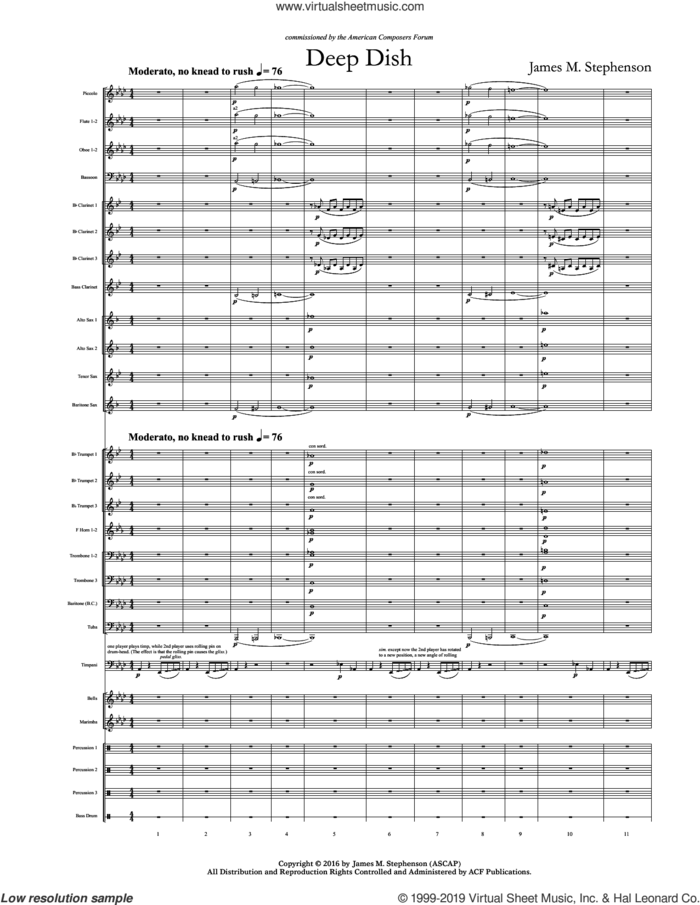 Deep Dish sheet music for concert band (full score) by James M. Stephenson, intermediate skill level
