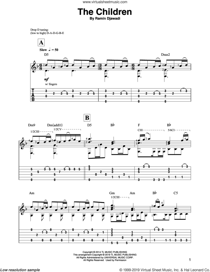 The Children (from Game of Thrones) sheet music for guitar solo by Ramin Djawadi, intermediate skill level