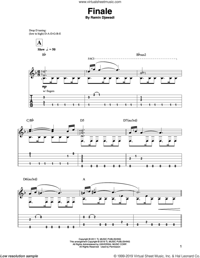 Finale (from Game of Thrones) sheet music for guitar solo by Ramin Djawadi, intermediate skill level