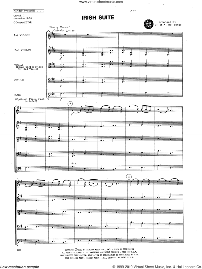 Irish Suite (COMPLETE) sheet music for orchestra by Elliot Del Borgo and Miscellaneous, intermediate skill level