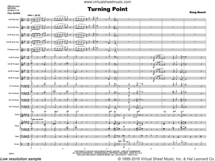 Turning Point (COMPLETE) sheet music for jazz band by Doug Beach, intermediate skill level