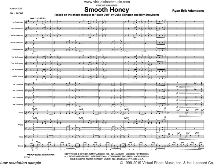 Smooth Honey (based on the chord changes to 'Satin Doll') (COMPLETE) sheet music for jazz band by Ryan Erik Adamsons, intermediate skill level