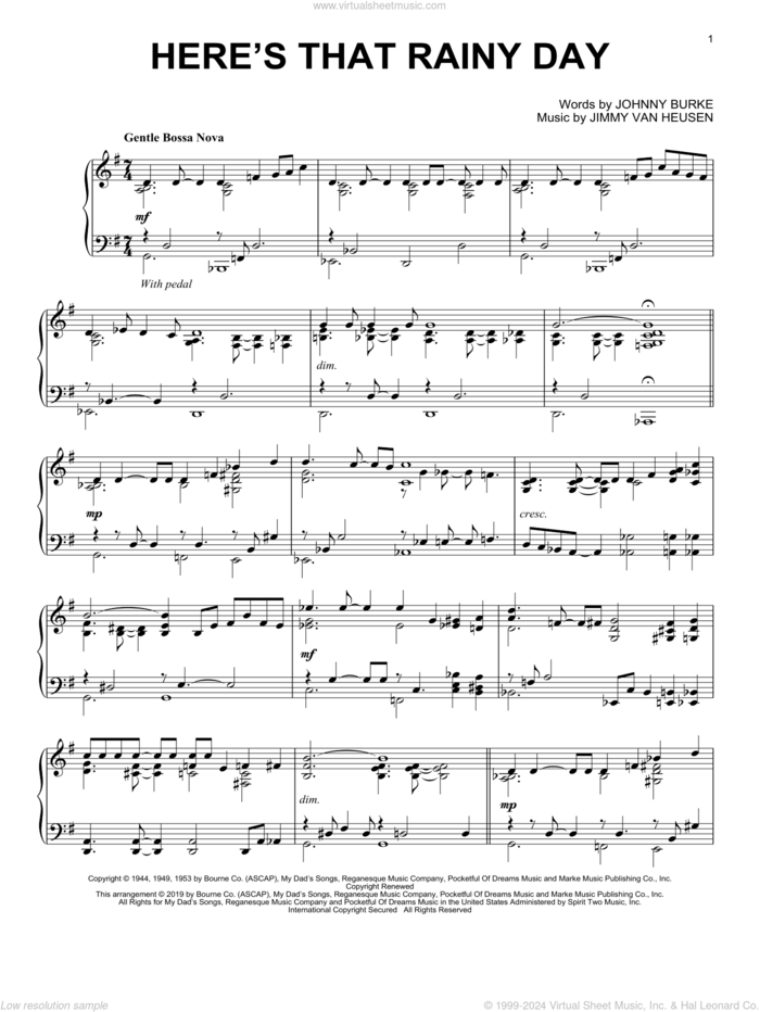 Rainy Days And Mondays [Jazz version] (arr. Brent Edstrom) sheet