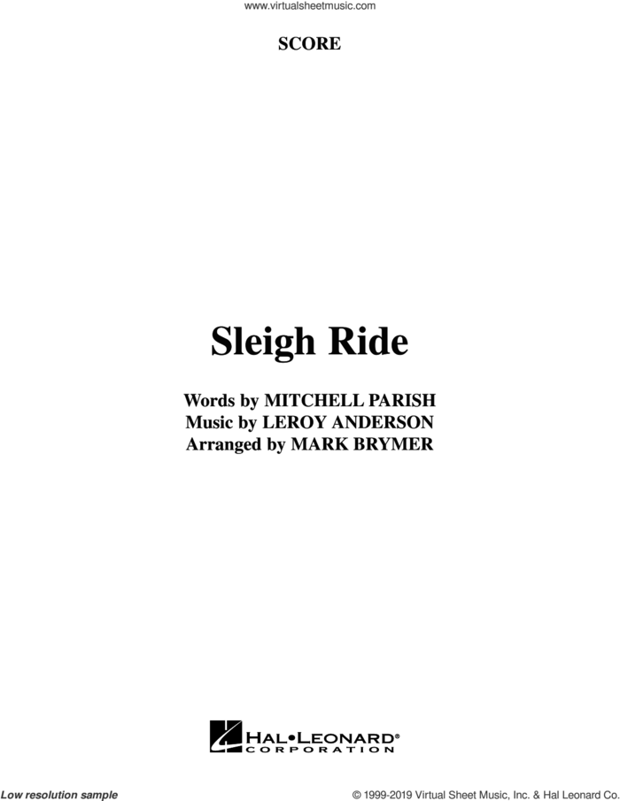 Sleigh Ride (arr. Mark Brymer) (COMPLETE) sheet music for orchestra/band (Orchestra) by Leroy Anderson, Mark Brymer and Mitchell Parish, intermediate skill level