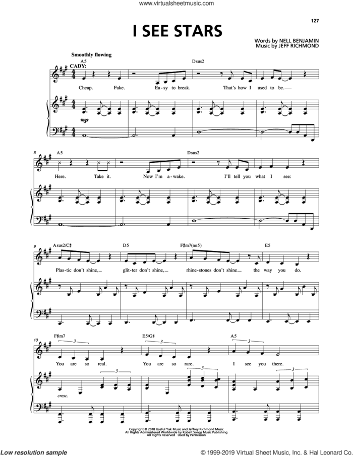 I See Stars (from Mean Girls: The Broadway Musical) sheet music for voice and piano by Nell Benjamin, Jeff Richmond and Jeff Richmond & Nell Benjamin, intermediate skill level