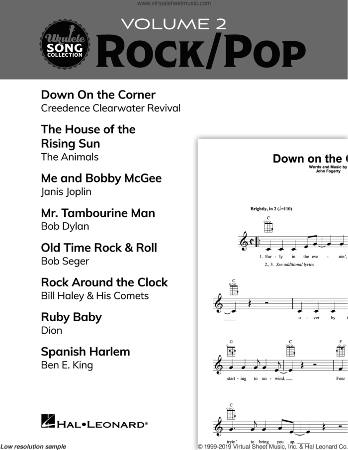 Ukulele Song Collection, Volume 2: Rock/Pop sheet music for ukulele solo (collection), easy ukulele (collection)