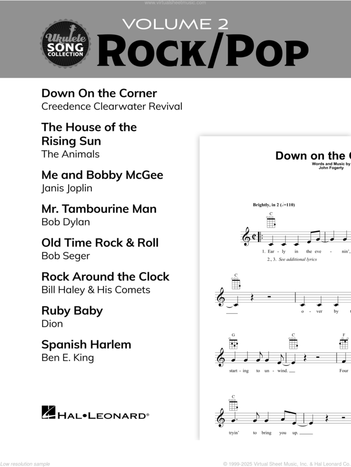 Ukulele Song Collection, Volume 2: Rock/Pop sheet music for ukulele solo (collection), easy ukulele (collection)