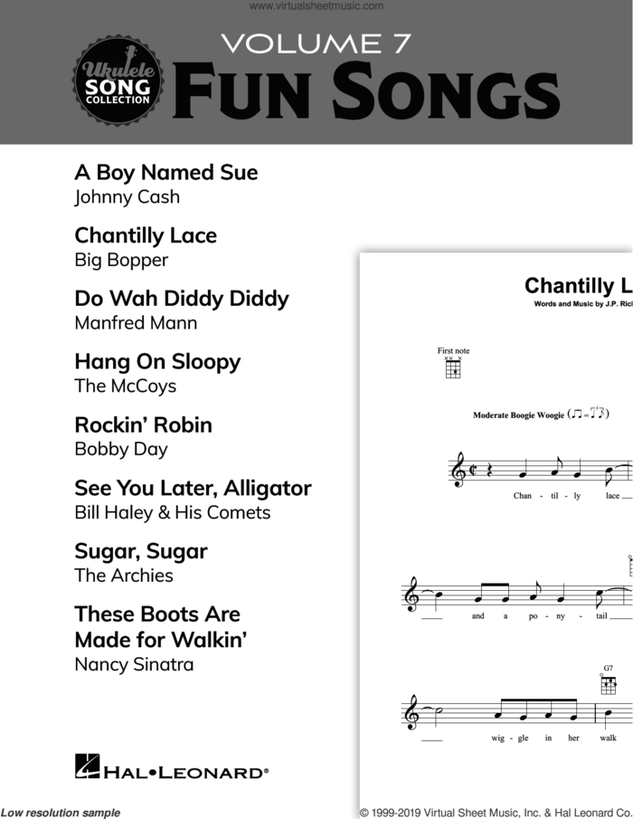 Ukulele Song Collection, Volume 7: Fun Songs sheet music for ukulele solo (collection), easy ukulele (collection)