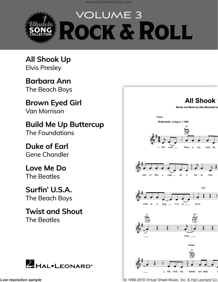 Ukulele Song Collection, Volume 3: Rock and Roll sheet music for ukulele solo (collection), easy ukulele (collection)