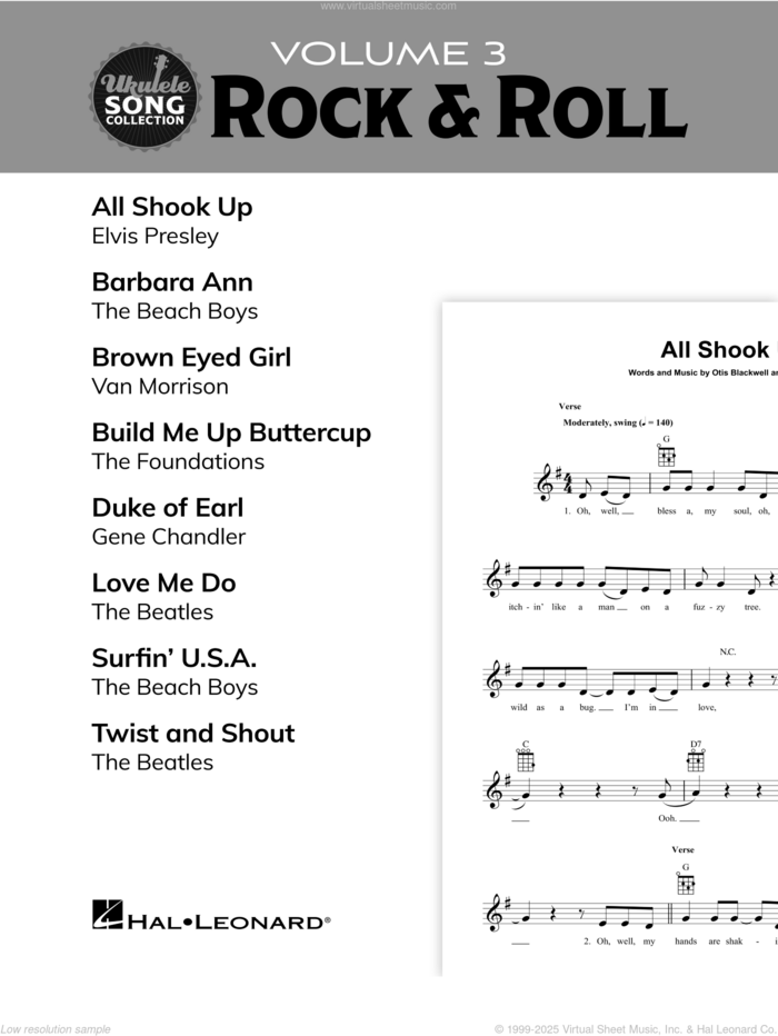 Ukulele Song Collection, Volume 3: Rock and Roll sheet music for ukulele solo (collection), easy ukulele (collection)