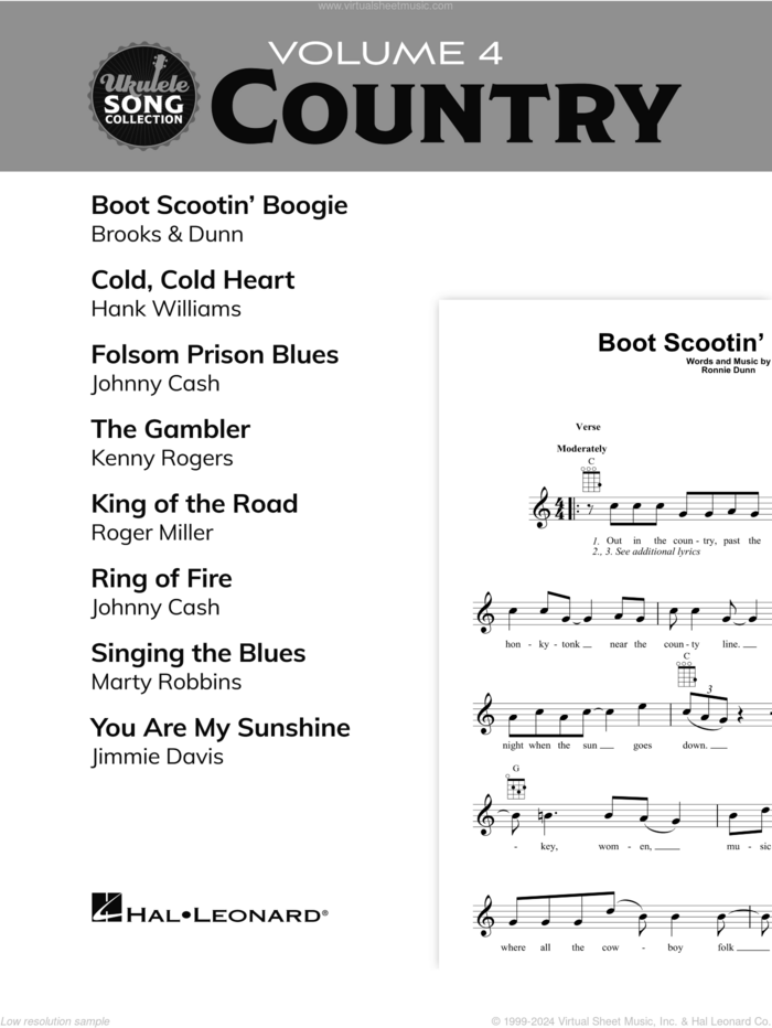 Ukulele Song Collection, Volume 4: Country sheet music for ukulele solo (collection), easy ukulele (collection)