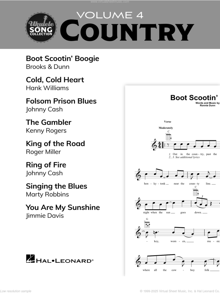 Ukulele Song Collection, Volume 4: Country sheet music for ukulele solo (collection), easy ukulele (collection)