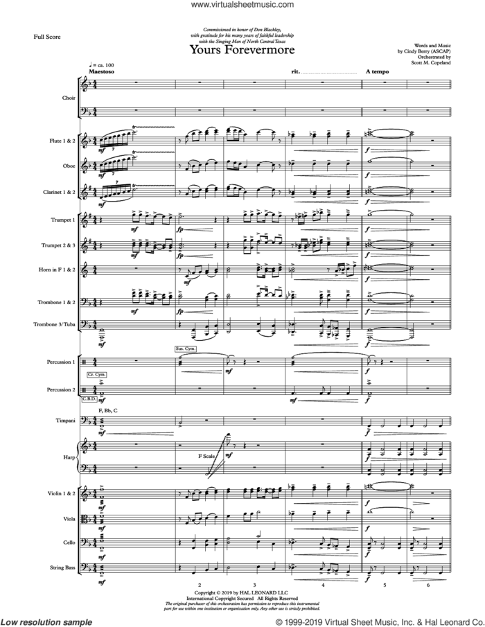 Yours Forevermore (COMPLETE) sheet music for orchestra/band by Cindy Berry, intermediate skill level