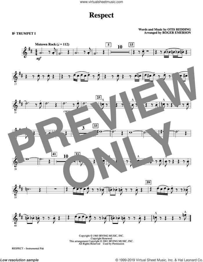 Respect (arr. Roger Emerson) (complete set of parts) sheet music for orchestra/band by Roger Emerson, Aretha Franklin and Otis Redding, intermediate skill level