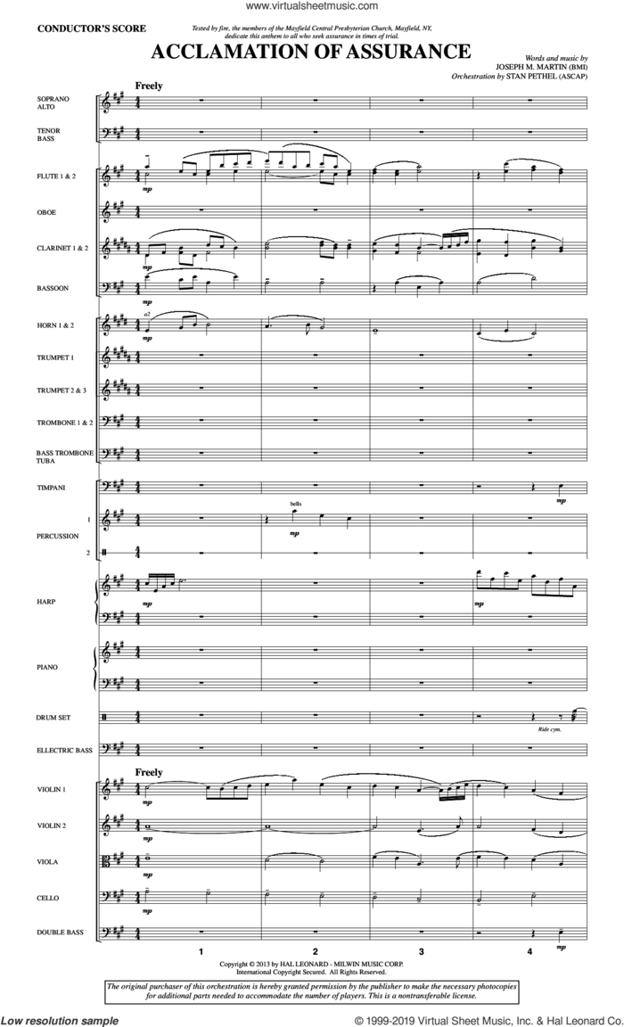 Acclamation of Assurance (COMPLETE) sheet music for orchestra/band by Joseph M. Martin, intermediate skill level