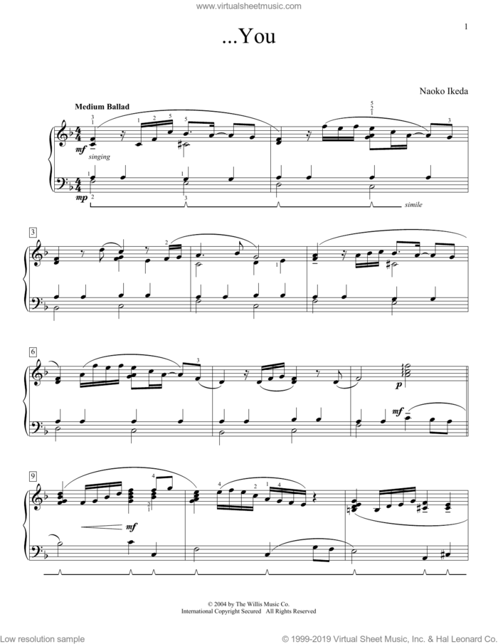 ...You sheet music for piano solo (elementary) by Naoko Ikeda, beginner piano (elementary)