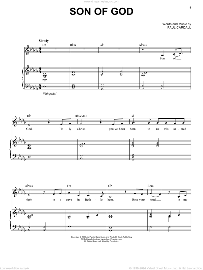 Son Of God (feat. Patrice Tipoki) sheet music for piano solo by Paul Cardall, intermediate skill level