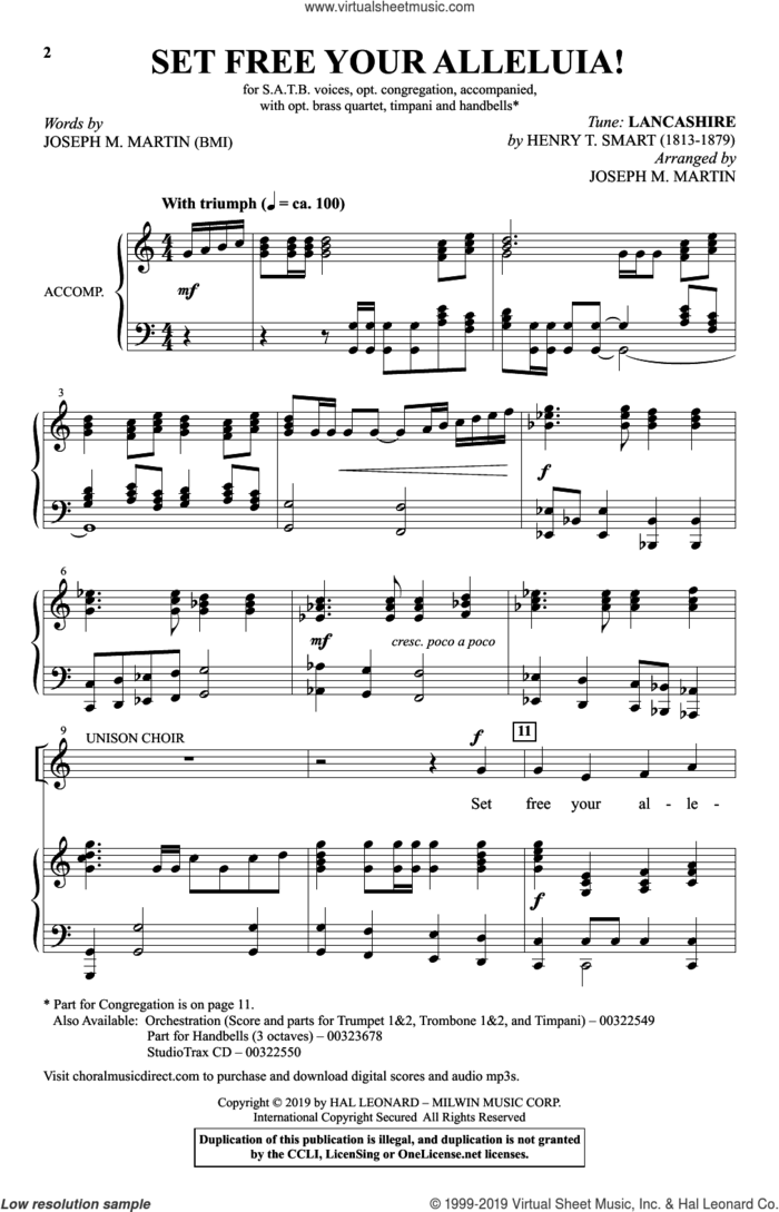 Set Free Your Alleluia! sheet music for choir (SATB: soprano, alto, tenor, bass) by Joseph M. Martin, intermediate skill level