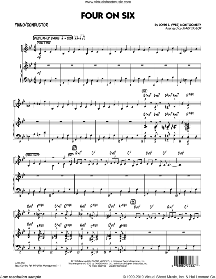 Jazz Combo Pak #49 (Wes Montgomery) (arr. Mark Taylor) (complete set of parts) sheet music for jazz band by Mark Taylor and Wes Montgomery, intermediate skill level