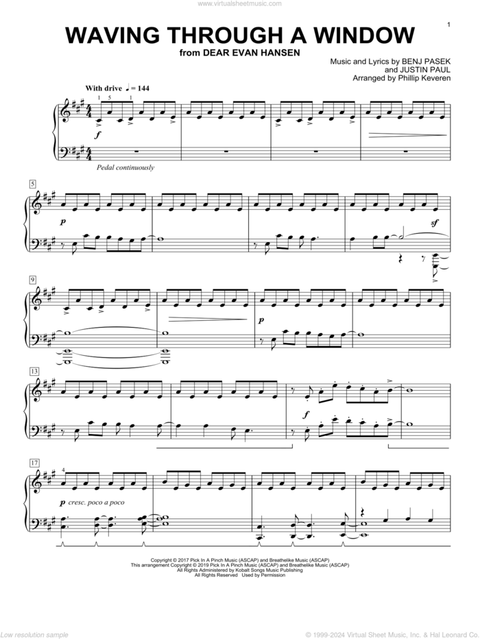 Waving Through A Window [Classical version] (from Dear Evan Hansen) (arr. Phillip Keveren) sheet music for piano solo by Pasek & Paul, Phillip Keveren, Benj Pasek and Justin Paul, intermediate skill level