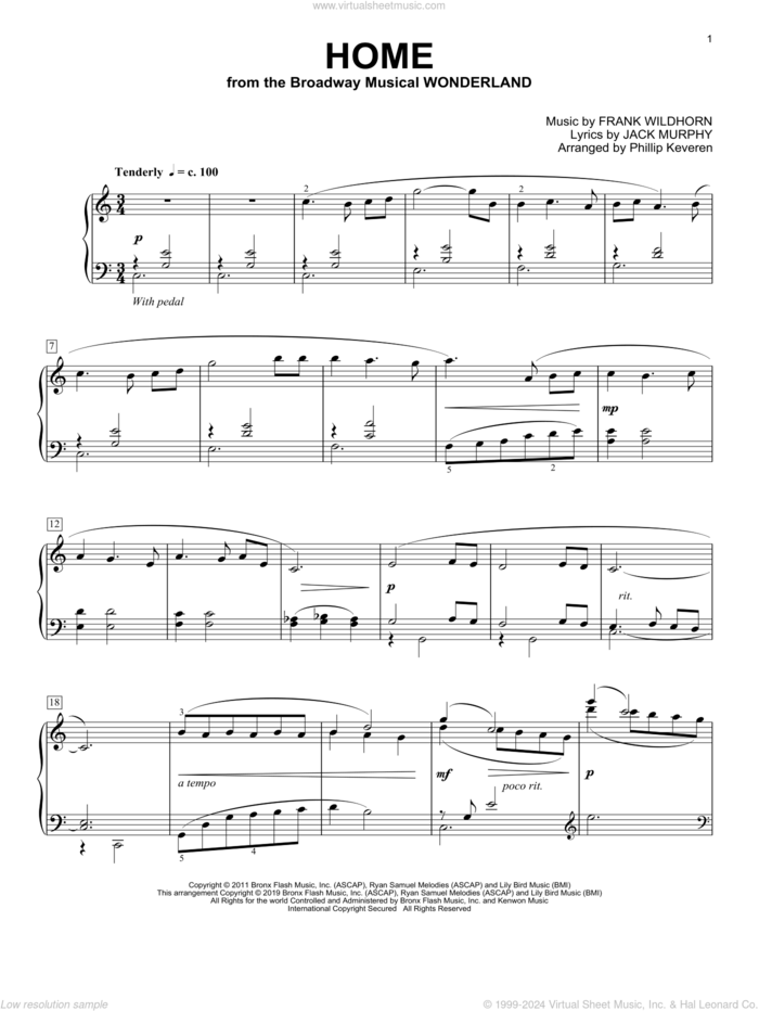 Home [Classical version] (from Wonderland) (arr. Phillip Keveren) sheet music for piano solo by Frank Wildhorn, Phillip Keveren and Jack Murphy, intermediate skill level