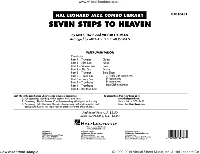 Seven Steps to Heaven (arr. Michael Philip Mossman) (COMPLETE) sheet music for jazz band by Miles Davis, Michael Philip Mossman and Victor Feldman, intermediate skill level