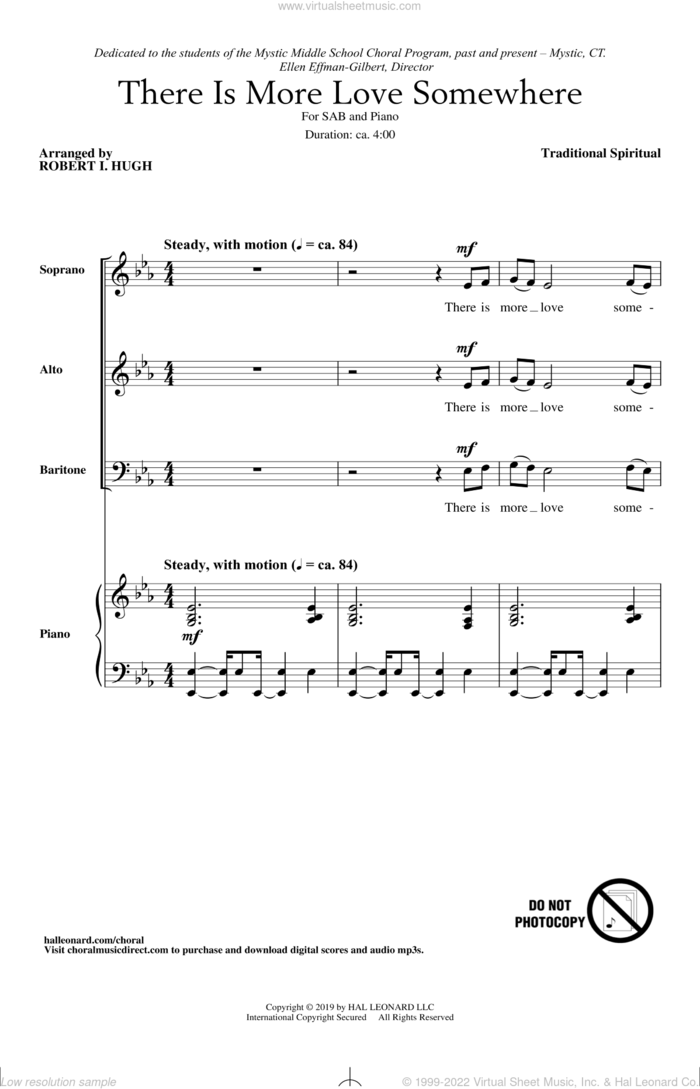 There Is More Love Somewhere (arr. Robert I. Hugh) sheet music for choir (SAB: soprano, alto, bass)  and Robert Hugh, intermediate skill level