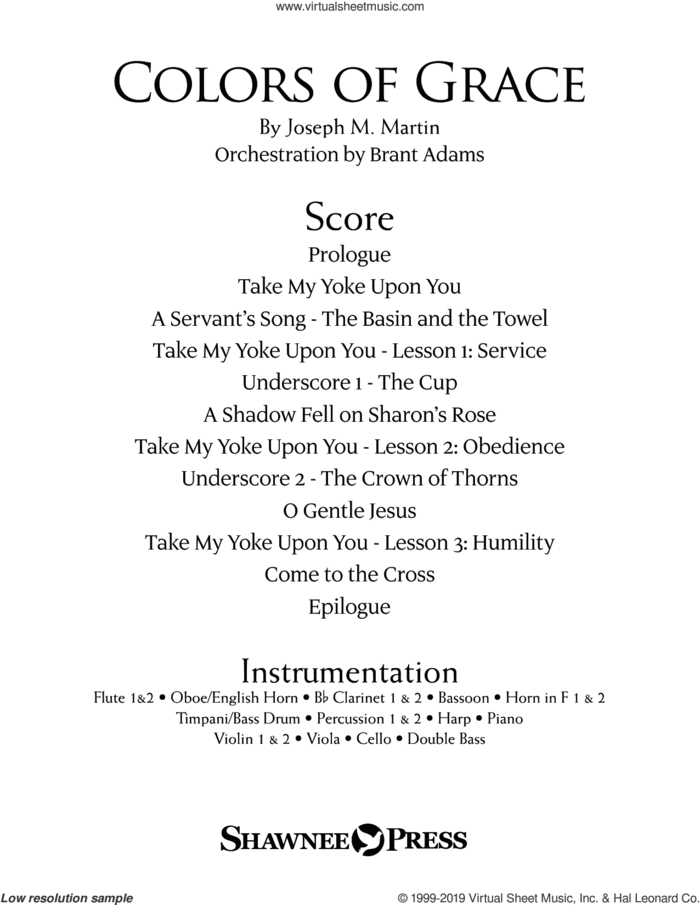 Colors of Grace - Lessons for Lent (New Edition) (Orchestra Accompaniment) (COMPLETE) sheet music for orchestra/band by Joseph M. Martin, Douglas Nolan and J. Paul Williams, intermediate skill level