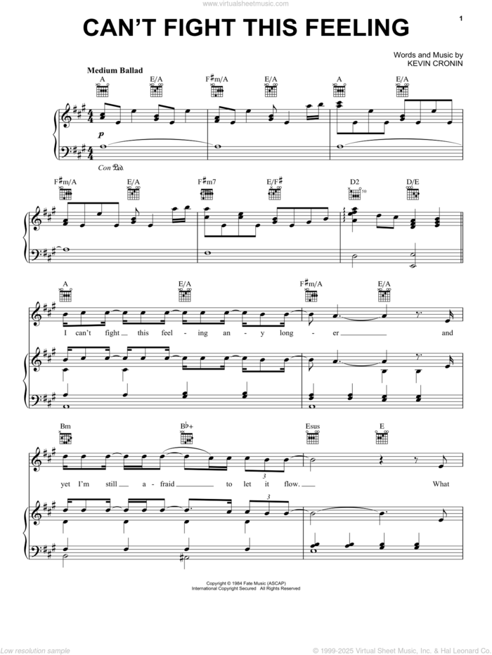 Can't Fight This Feeling (John Lewis 2019) sheet music for voice, piano or guitar by Dan Smith, REO Speedwagon and Kevin Cronin, intermediate skill level