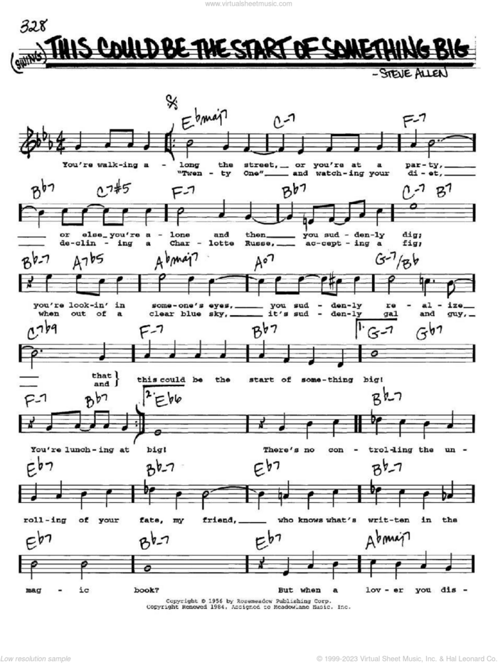 This Could Be The Start Of Something Big sheet music for voice and other instruments  by Steve Allen, intermediate skill level