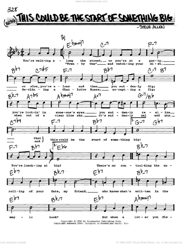 This Could Be The Start Of Something Big sheet music for voice and other instruments  by Steve Allen, intermediate skill level