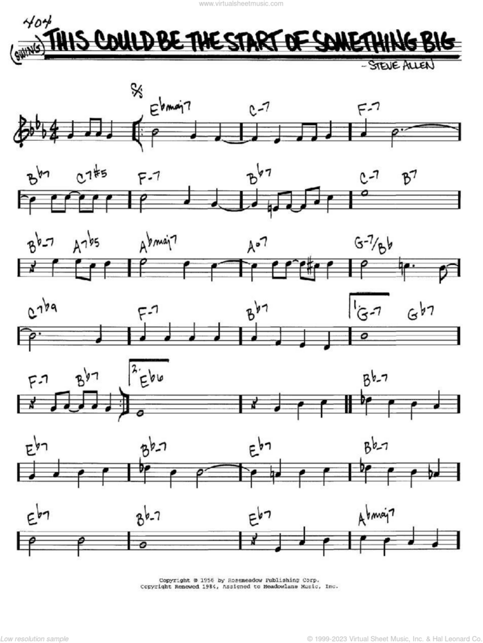 This Could Be The Start Of Something Big sheet music for voice and other instruments (in C) by Steve Allen, intermediate skill level