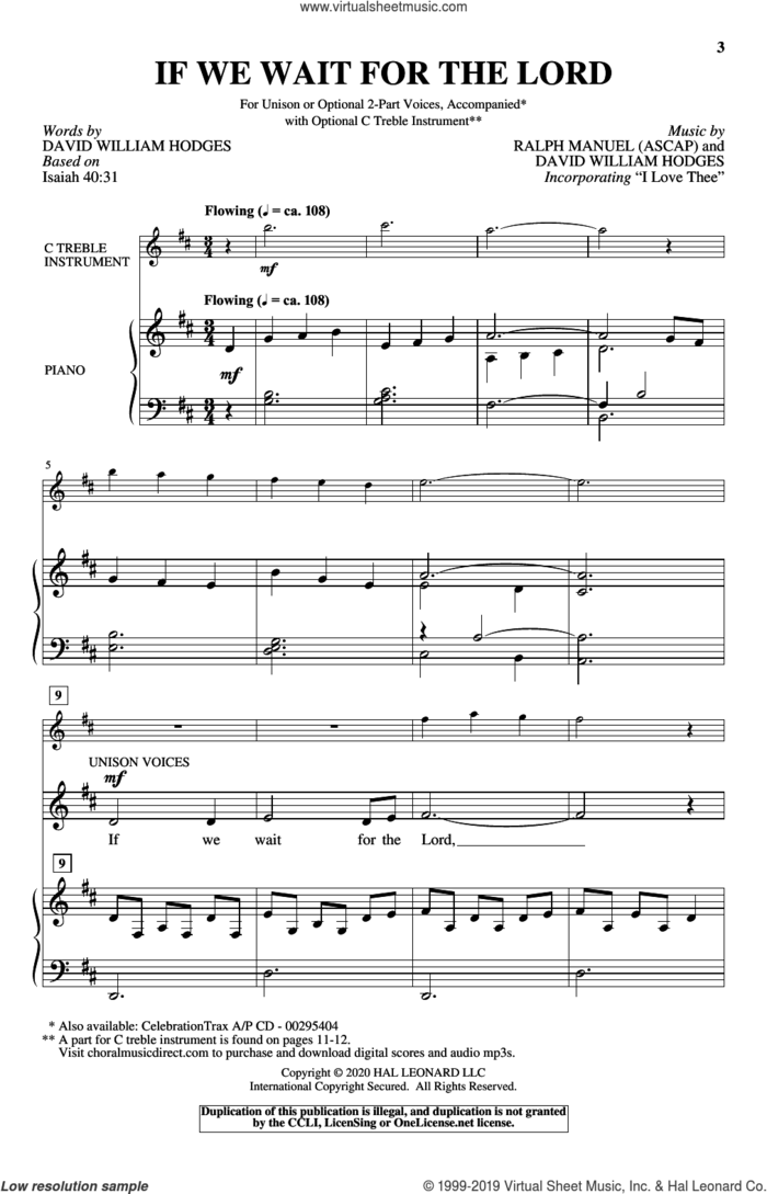 If We Wait For The Lord sheet music for choir (Unison) by Ralph Manuel, David William Hodges and David William Hodges and Ralph Manuel, intermediate skill level
