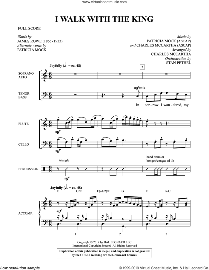 I Walk with the King (COMPLETE) sheet music for orchestra/band by Patricia Mock, Charles McCartha, James Rowe and James Rowe, Patricia Mock and Charles McCartha, intermediate skill level