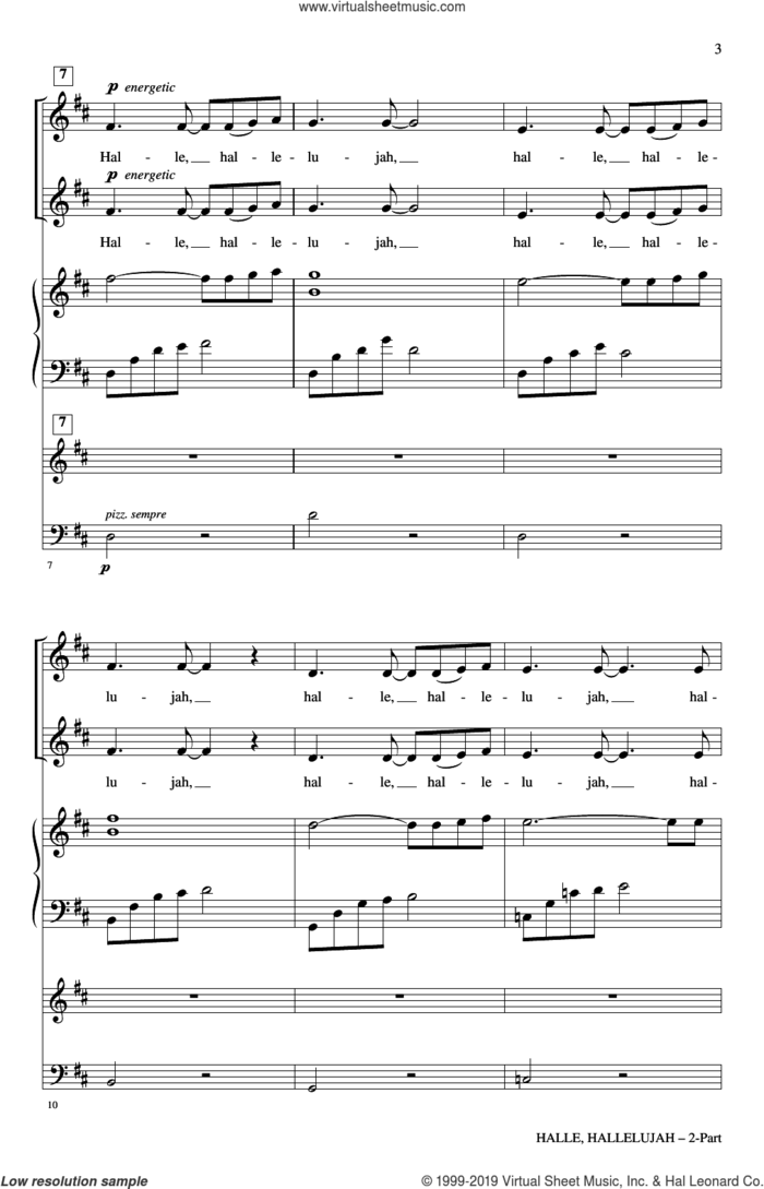 Halle, Hallelujah sheet music for choir (2-Part) by John Leavitt, intermediate duet