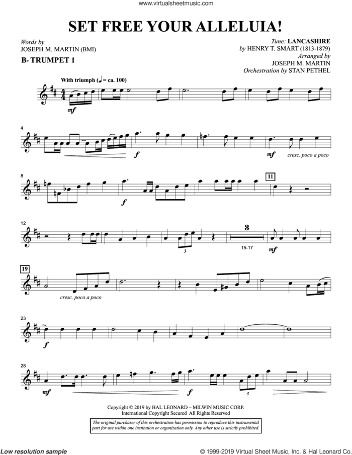Set Free Your Alleluia! sheet music for orchestra/band (Bb trumpet 1) by Joseph M. Martin, intermediate skill level