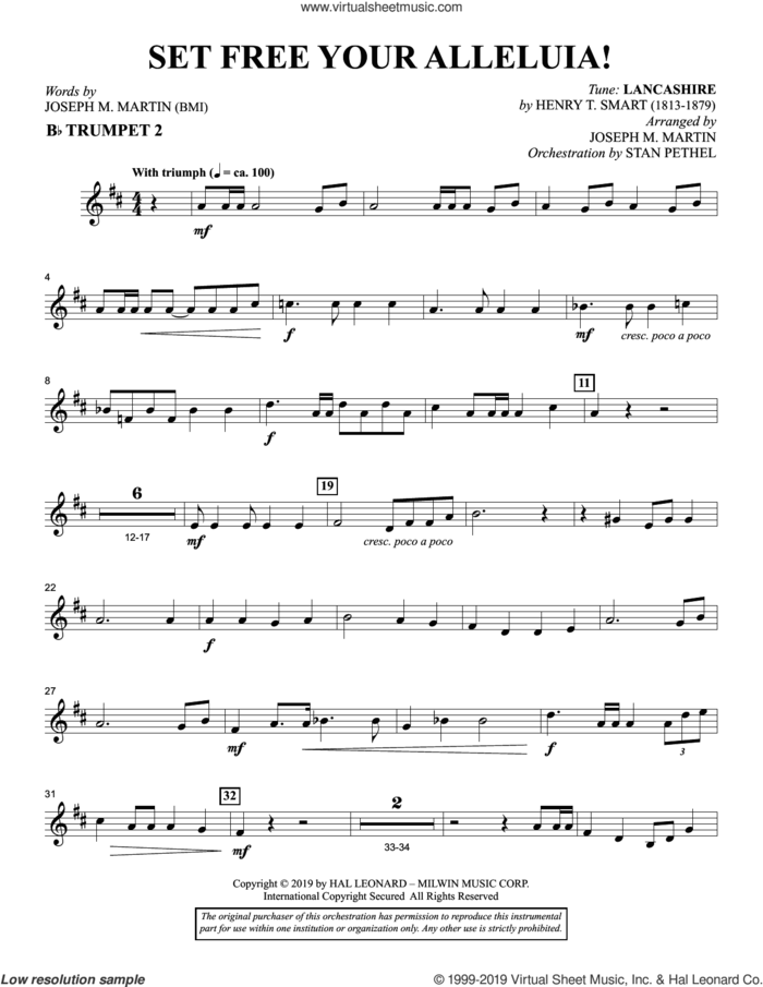 Set Free Your Alleluia! sheet music for orchestra/band (Bb trumpet 2) by Joseph M. Martin, intermediate skill level