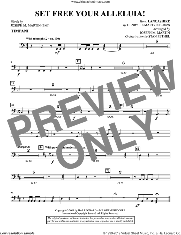 Set Free Your Alleluia! sheet music for orchestra/band (timpani) by Joseph M. Martin, intermediate skill level