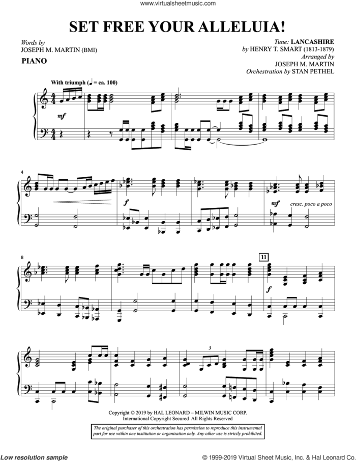 Set Free Your Alleluia! sheet music for orchestra/band (piano) by Joseph M. Martin, intermediate skill level