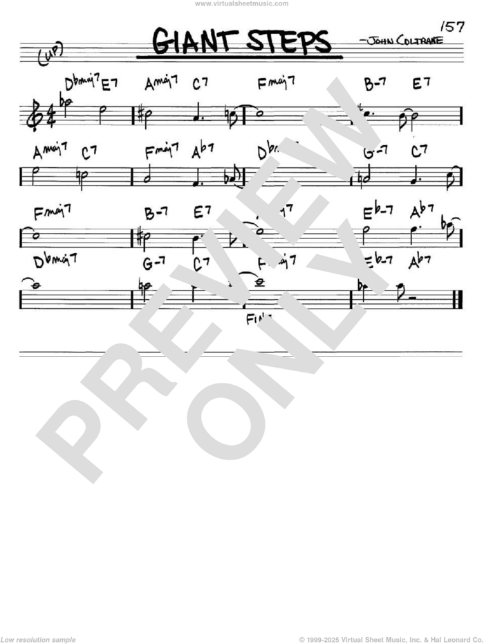 Giant Steps sheet music for voice and other instruments (in Bb) by John Coltrane, intermediate skill level