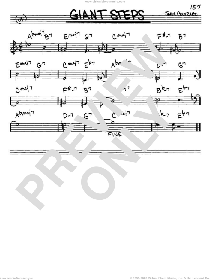 Giant Steps sheet music for voice and other instruments (in Eb) by John Coltrane, intermediate skill level