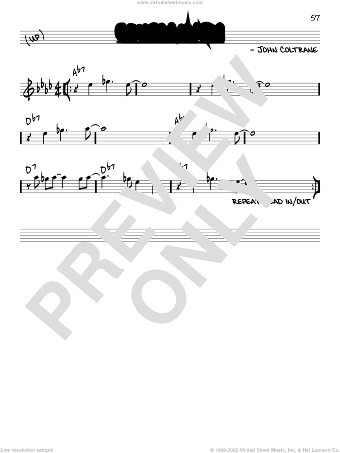 Cousin Mary sheet music for voice and other instruments (in C) by John Coltrane, intermediate skill level