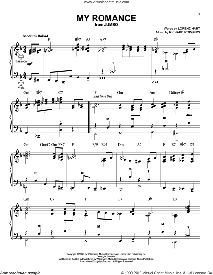 My Romance (arr. Gary Meisner) sheet music for accordion by Richard Rodgers, Gary Meisner, Lorenz Hart and Rodgers & Hart, intermediate skill level