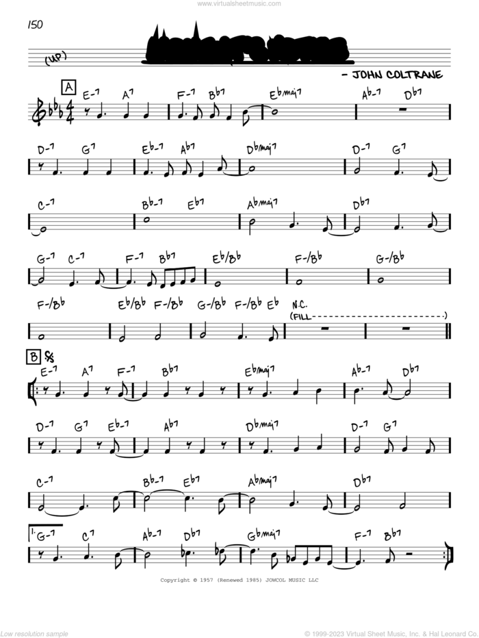 Moment's Notice sheet music for voice and other instruments (in C) by John Coltrane, intermediate skill level