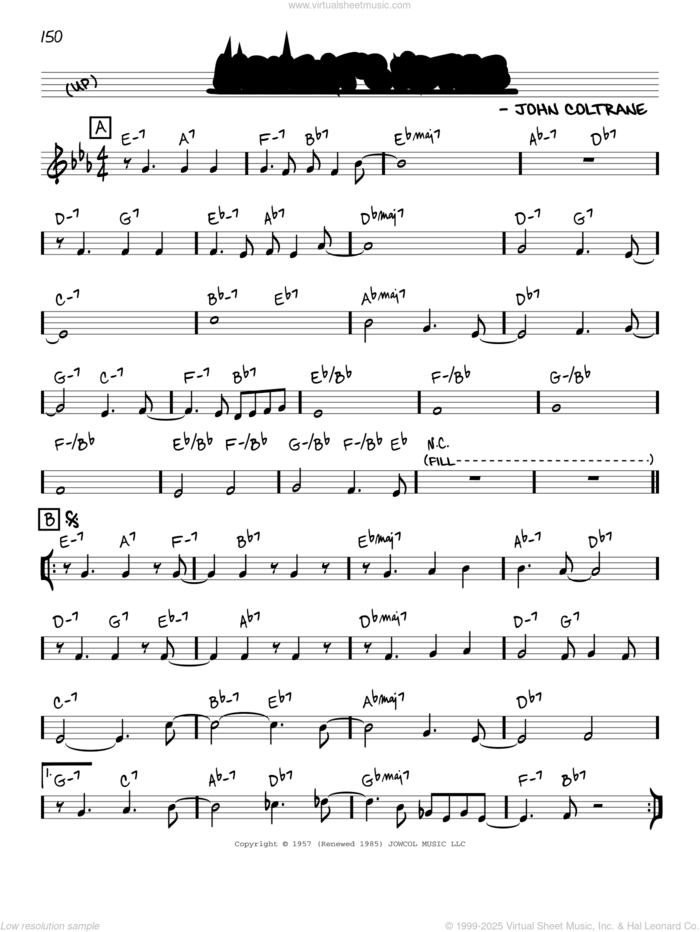 Moment's Notice sheet music for voice and other instruments (in C) by John Coltrane, intermediate skill level